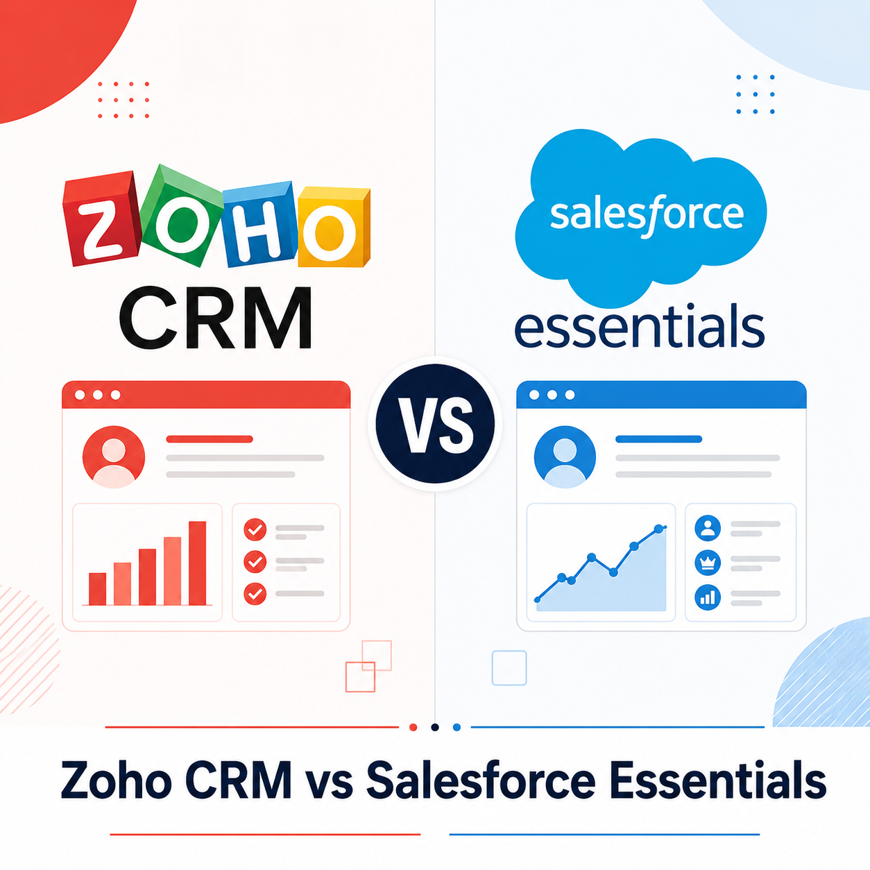 Zoho CRM vs Salesforce Essentials 2026 comparison guide