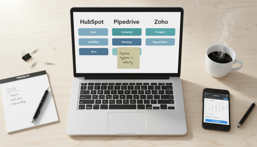 CRM comparison: HubSpot vs Pipedrive vs Zoho for agencies