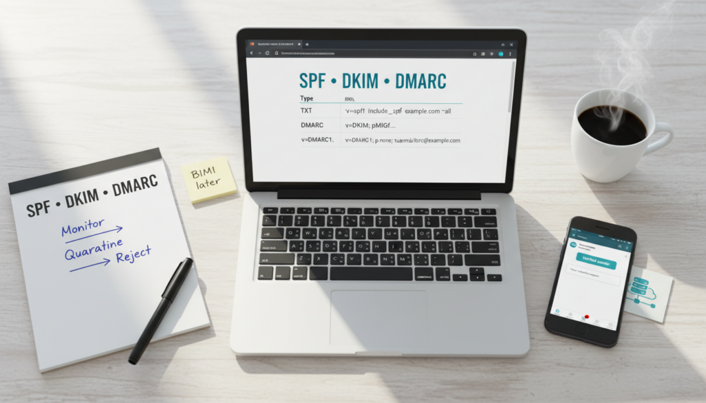 Step‑by‑step DMARC, SPF, and DKIM setup for small businesses in 2026 with DNS examples and staged enforcement.